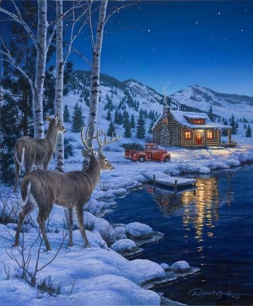 Peinture,paysage, hiver